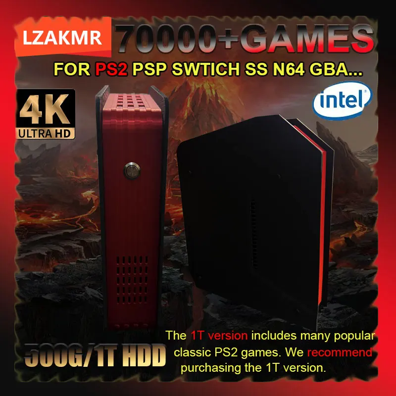 Игровая консоль Retro X4, 1 зуб., загруженная 70000+ игр для Wii PS2, DC PSP GAMECUBE Plug-and-Play на телевизоре, Windows 11, детский подарок
