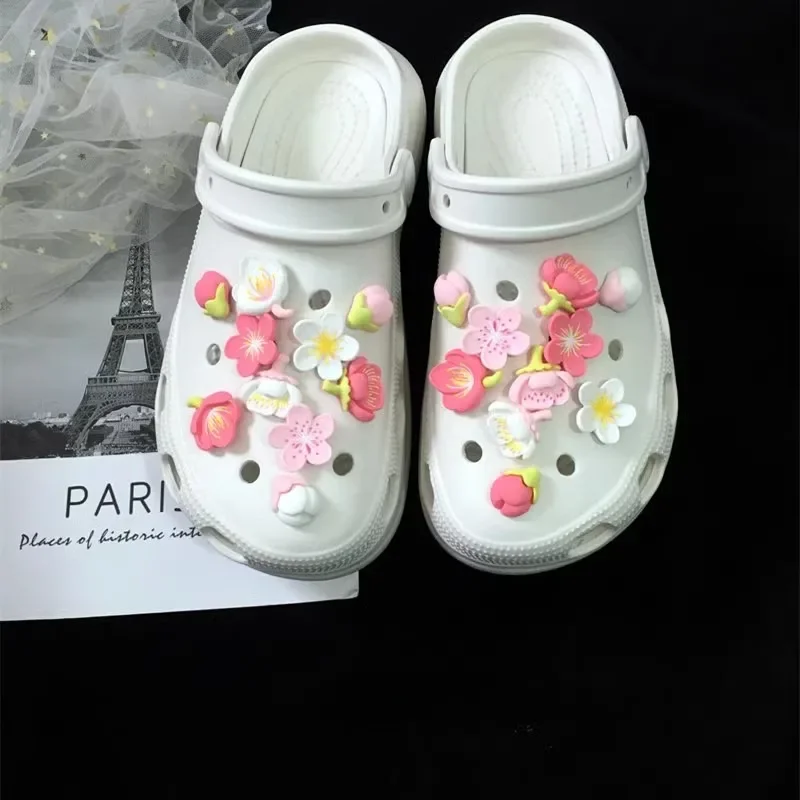 Фото DIY модные Мультяшные аксессуары, горячая Распродажа, красочные цветы, застежка для сабо, роскошные элегантные подвески для обуви, Новинка №3