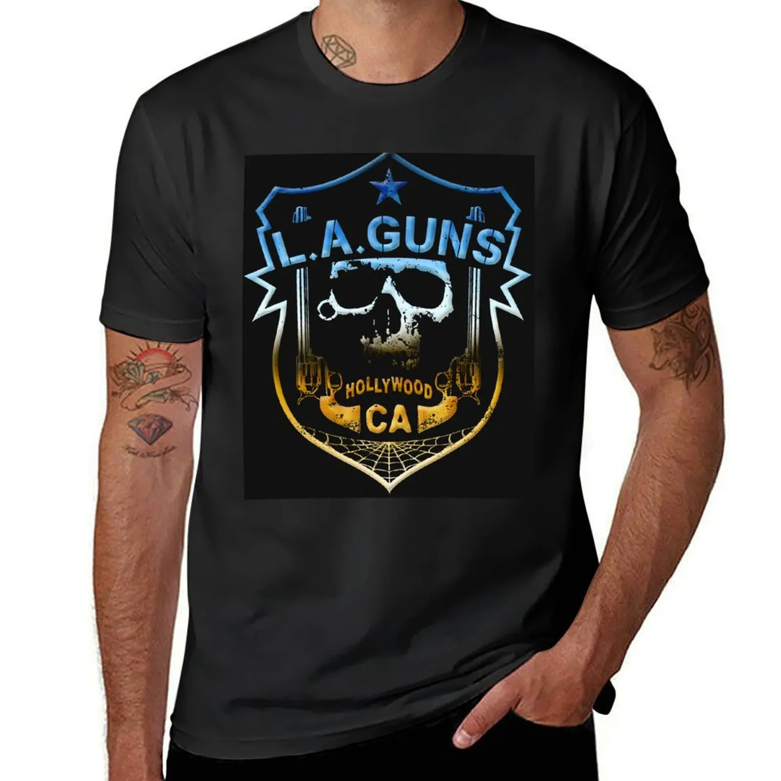 La Guns Band Artwork Aller T-Shirt хлопковые футболки с рисунком, новое издание, мешковатые рубашки, рубашка в стиле аниме, облегающие футболки для мужчин