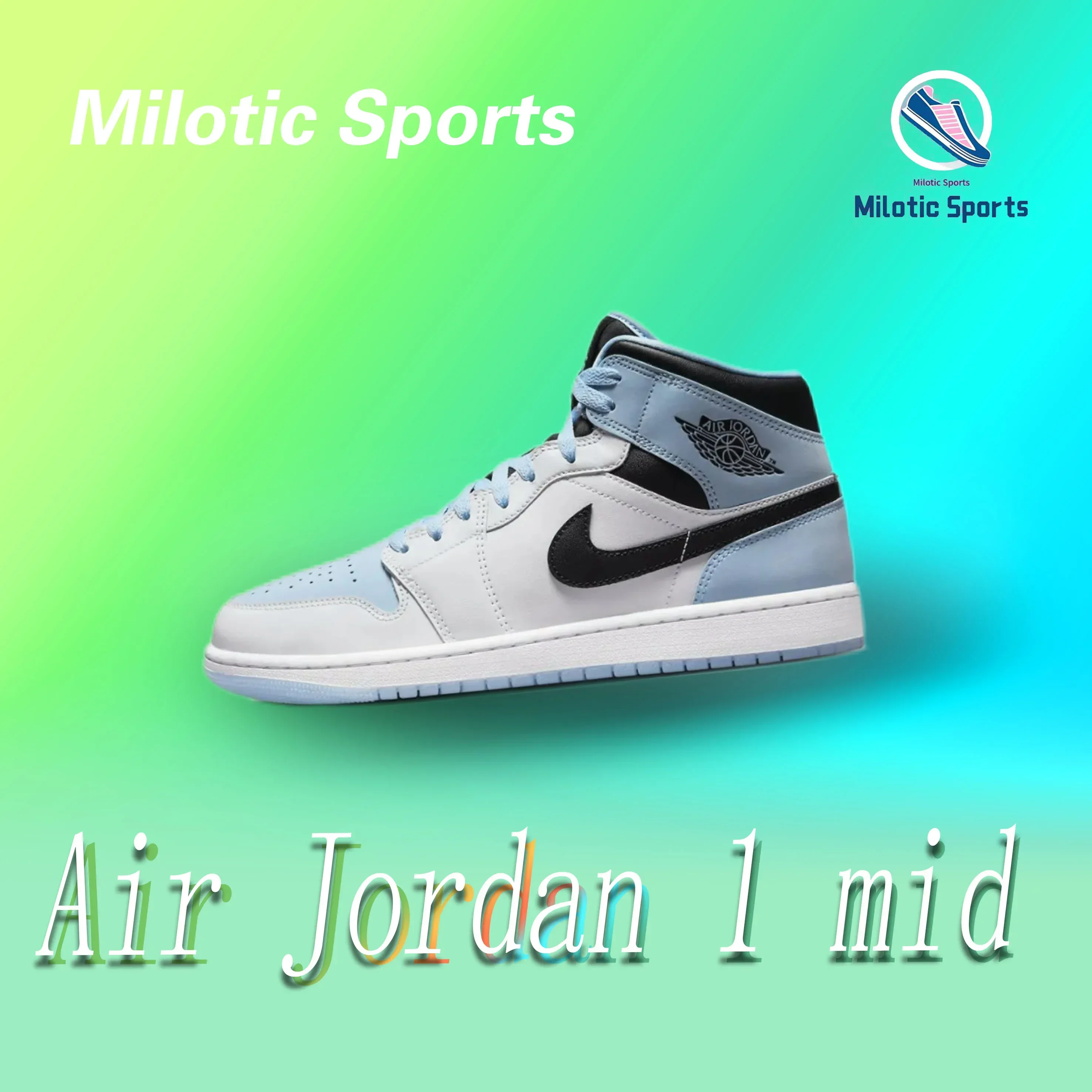 Jordan Air Jordan 1, спортивные комфортные трендовые туфли среднего размера в стиле ретро, сине-белые