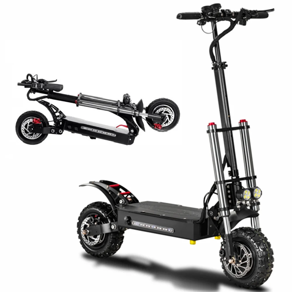 Quickwheel Explorer 5600 Вт 60 в 85 км мощный мотор, большое колесо, самый быстрый 11-дюймовый электрический скутер с двойным мотором