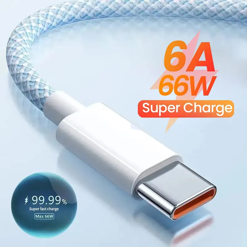 Зарядный кабель USB Type-C, 6 А, 1 м, 2 м
