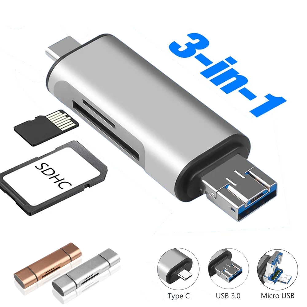 USB 3.0 Micro USB Type C Card Reader Высокоскоростная передача OTG Адаптер SD TF Память SD Card Reader Для планшетов Ноутбук Телефон