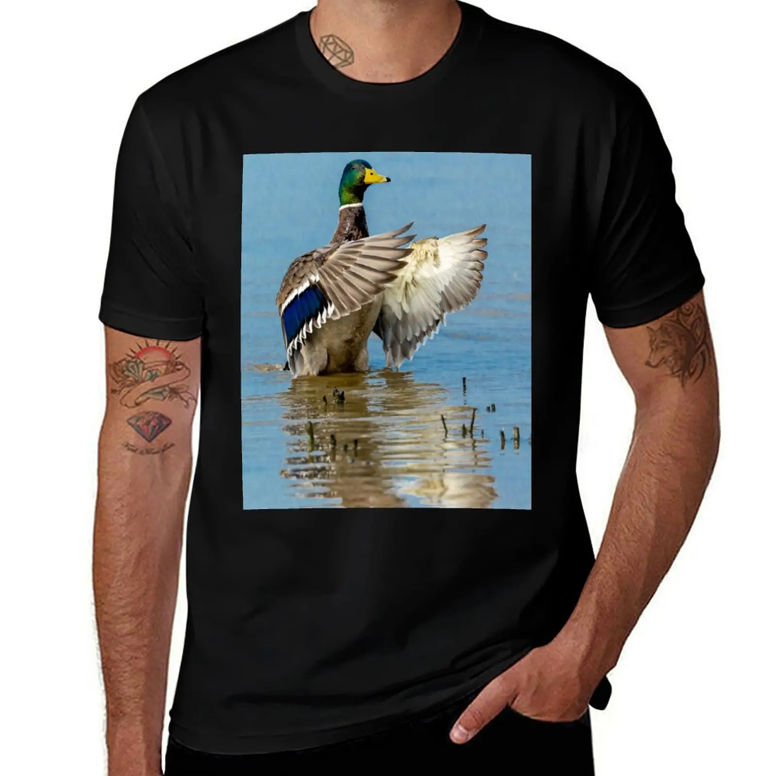 Футболка Clapping Mallard, корейская модная футболка на заказ, винтажная футболка большого размера для мужчин
