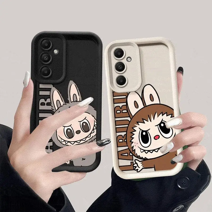 Чехол для телефона Happy Labubu для Galaxy A15 A72 A52 4G 5G A25 A35 A55 A51 A73 A52s A53 A54 5G A71 4G Cover