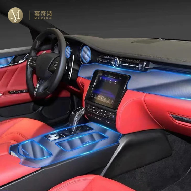 Защитная пленка для автомобильного интерьера пианино для Maserati Quattroporte 2015-2023, прозрачная самоклеящаяся пленка из ТПУ для покраски PPF refit