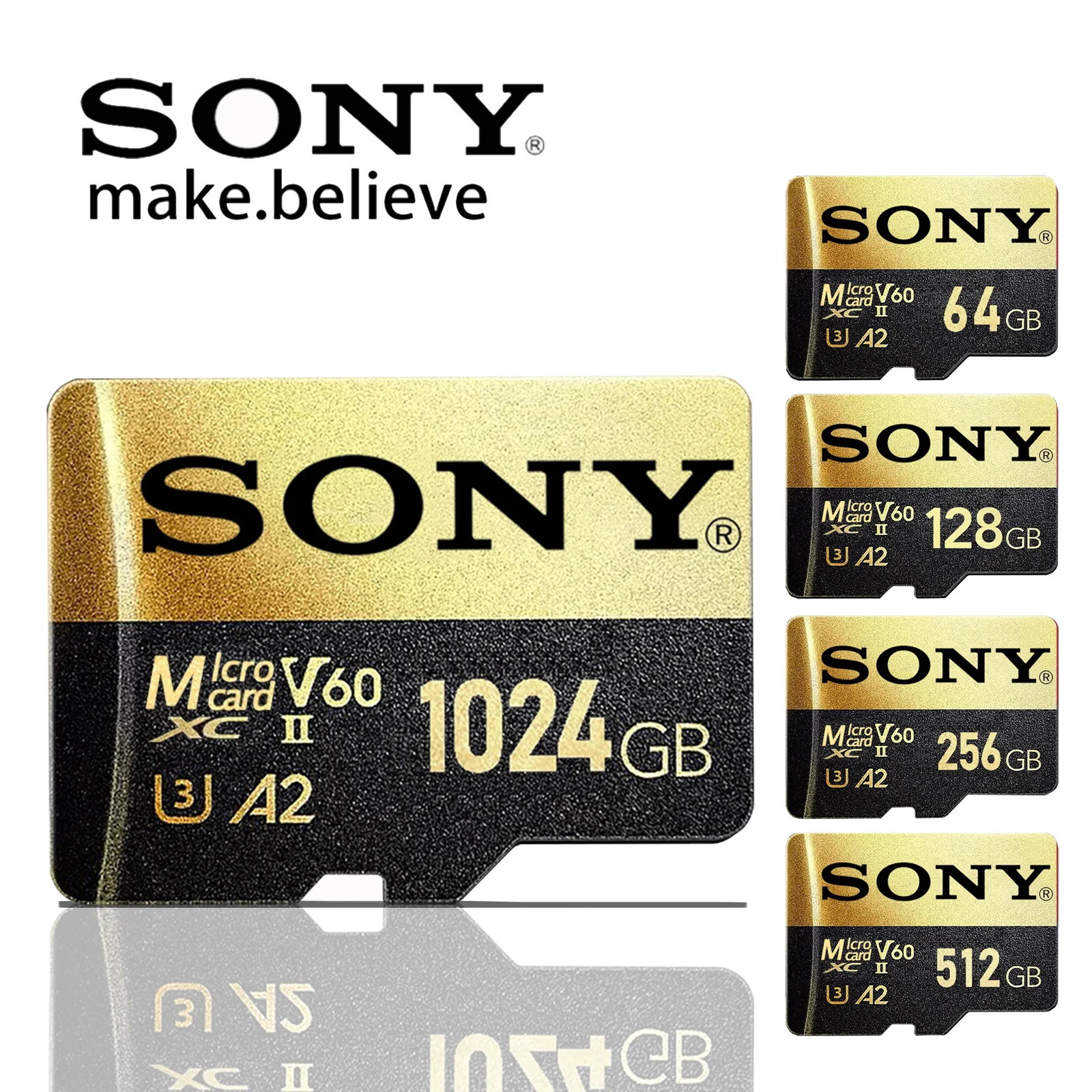SONY Micro SD карта памяти, 128 ГБ, 256 ГБ, 512 ГБ, 1 ТБ
