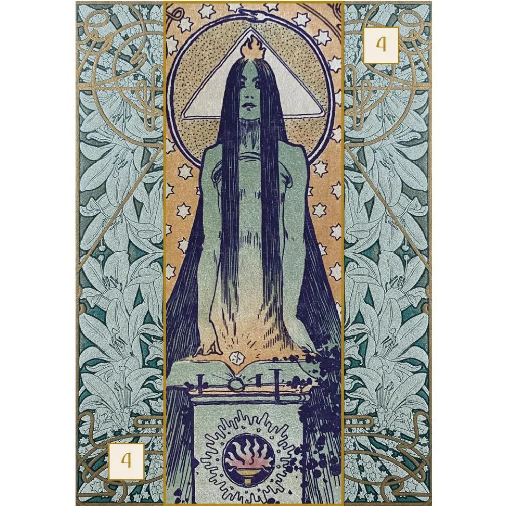 Фото o wymiarach 10,4*7,3 cm Alfons Maria Mucha Oracle Cards 36 sztuk kart z oryginalnej dzieł sztuki Ruch Nouveau №5