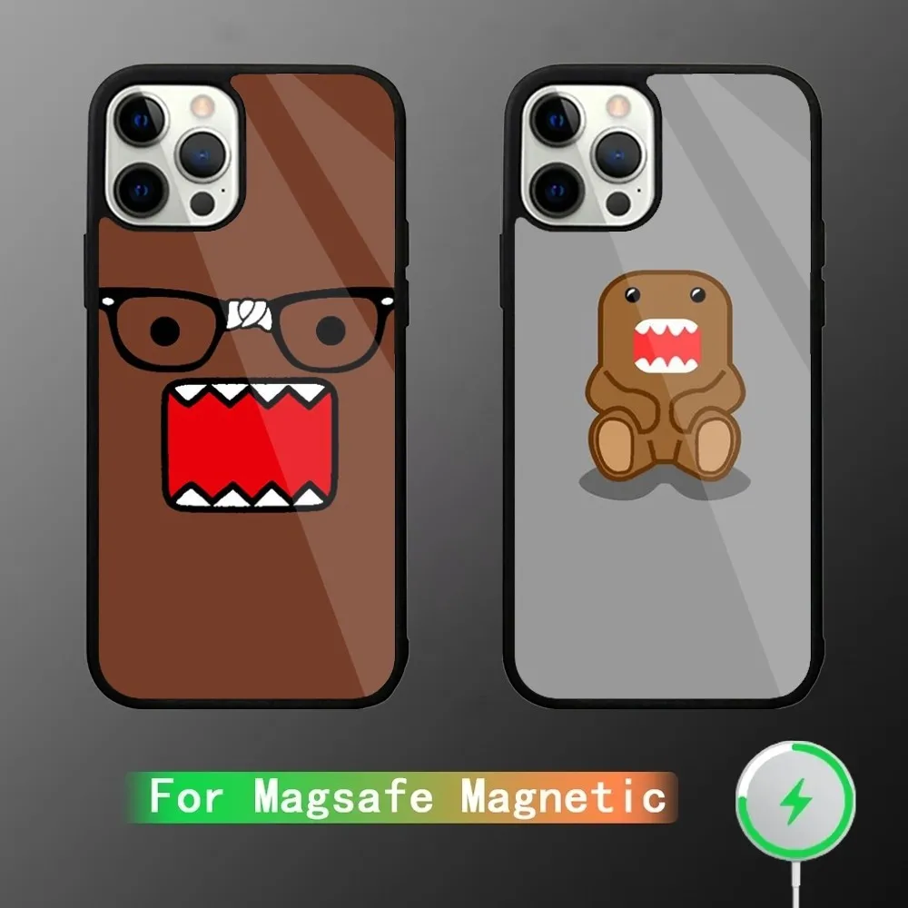 Милый телефонный чехол Domo kun для iPhone 15,14,13,12,11,Plus,Pro,Max Mini Magsafe Магнитная Беспроводная зарядка
