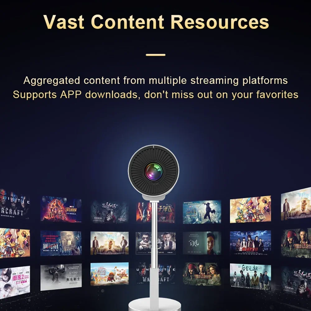 Фото 3D-проектор Yinzam TS03, Android 2 ГБ 16 ГБ Макс. 4K Тройной светодиодный проектор с электрическим фокусом 3D-проектор с вращающимся на 360 градусов №2