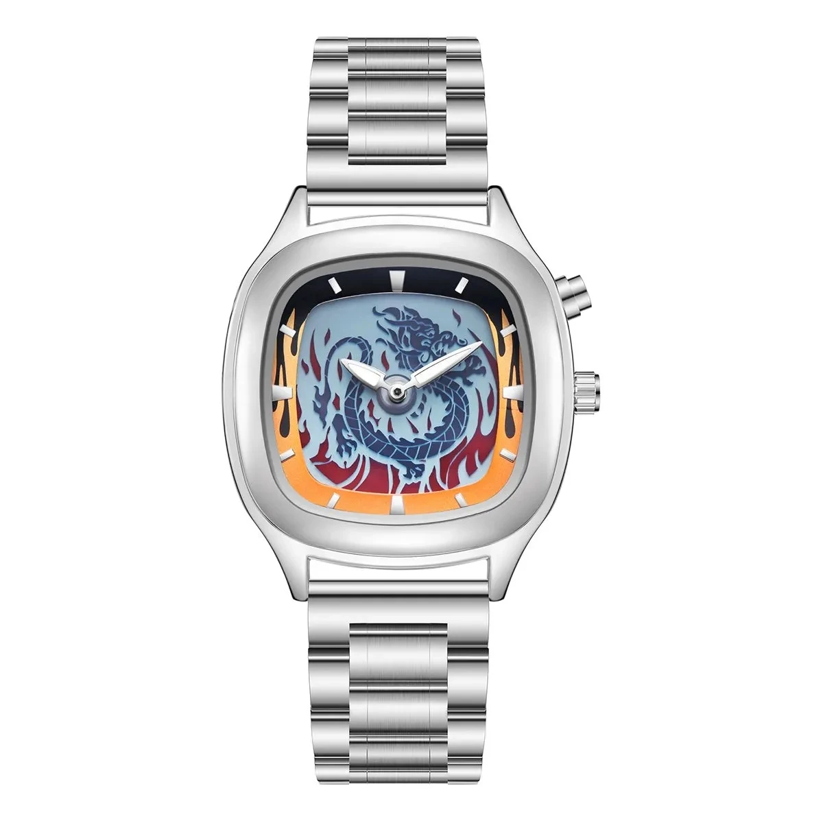 Фото Y2K Millennial New Flame Dragon Dynamic Кварцевые часы Классические персонализированные усовершенствованные оригинальные светящиеся водонепроницаемые часы №2