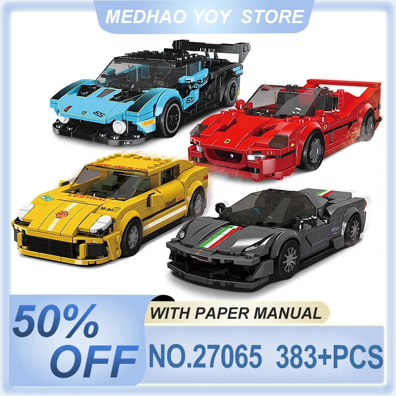 MOLD KING 27065 Технический автомобиль, строительные игрушки, спортивная скоростная гоночная модель автомобиля с витриной, сделай сам, сборка, броски, рождественские подарки