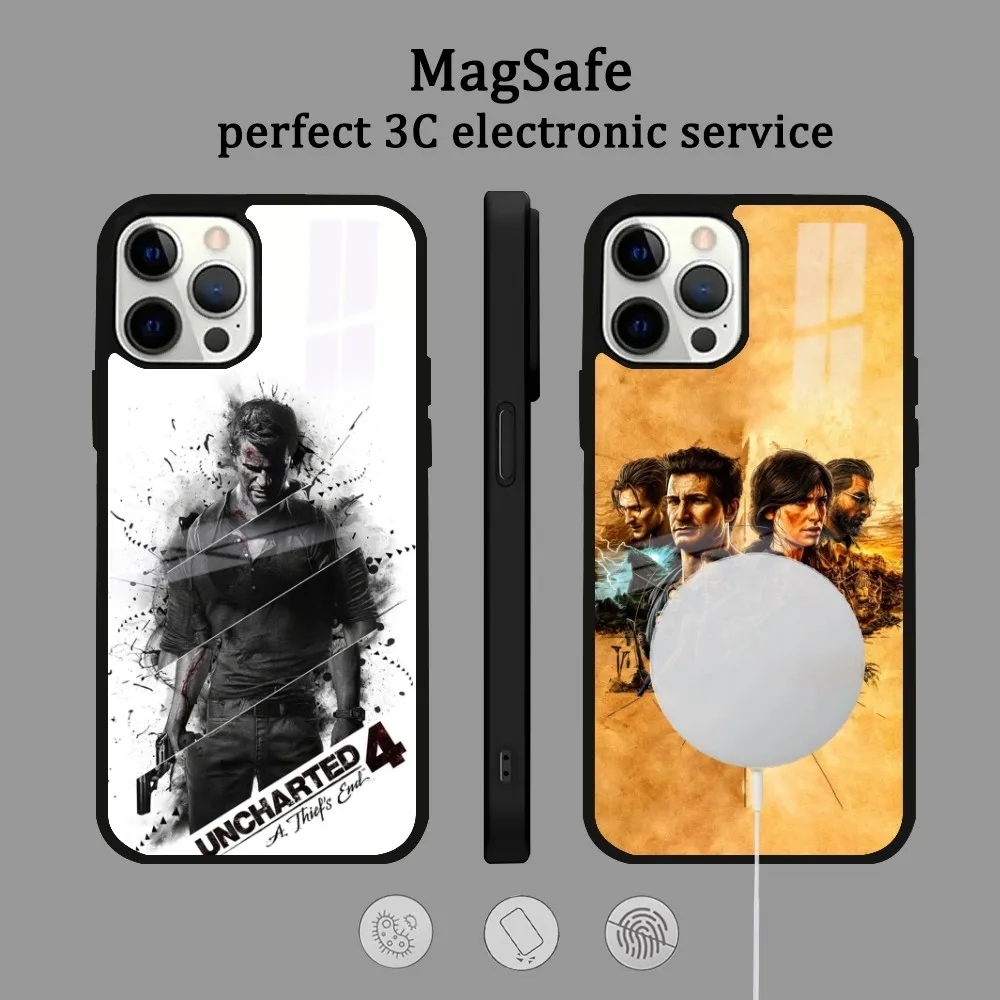 U-образный чехол для телефона с игрой для IPhone 16, 15, 14, 13, 12, 11 Pro Max Plus Mini Magsafe Mirror, беспроводной магнитный чехол