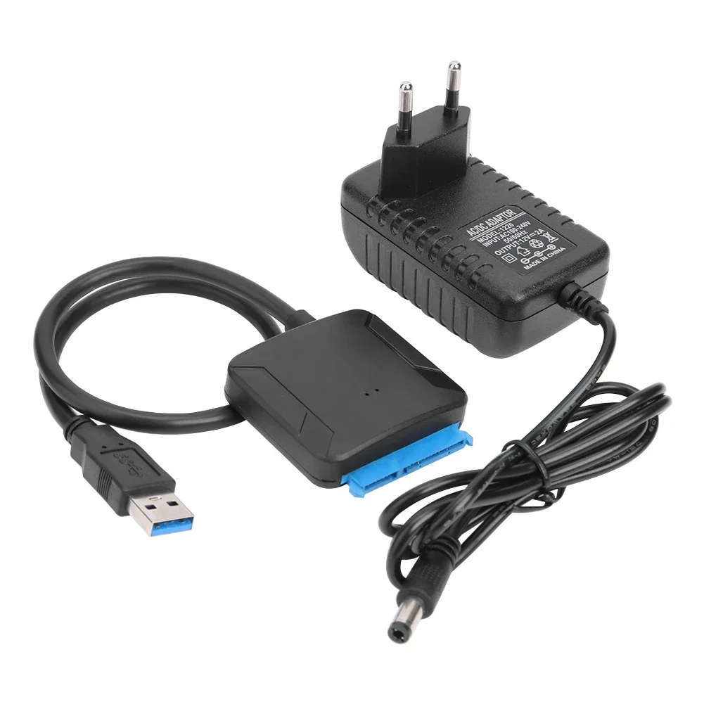 Кабель-адаптер SATA-USB 3,0 для жестких дисков 3,5/2,5 дюйма SSD HDD SATA III, конвертер для жестких дисков с поддержкой UASP и адаптером питания 12 В