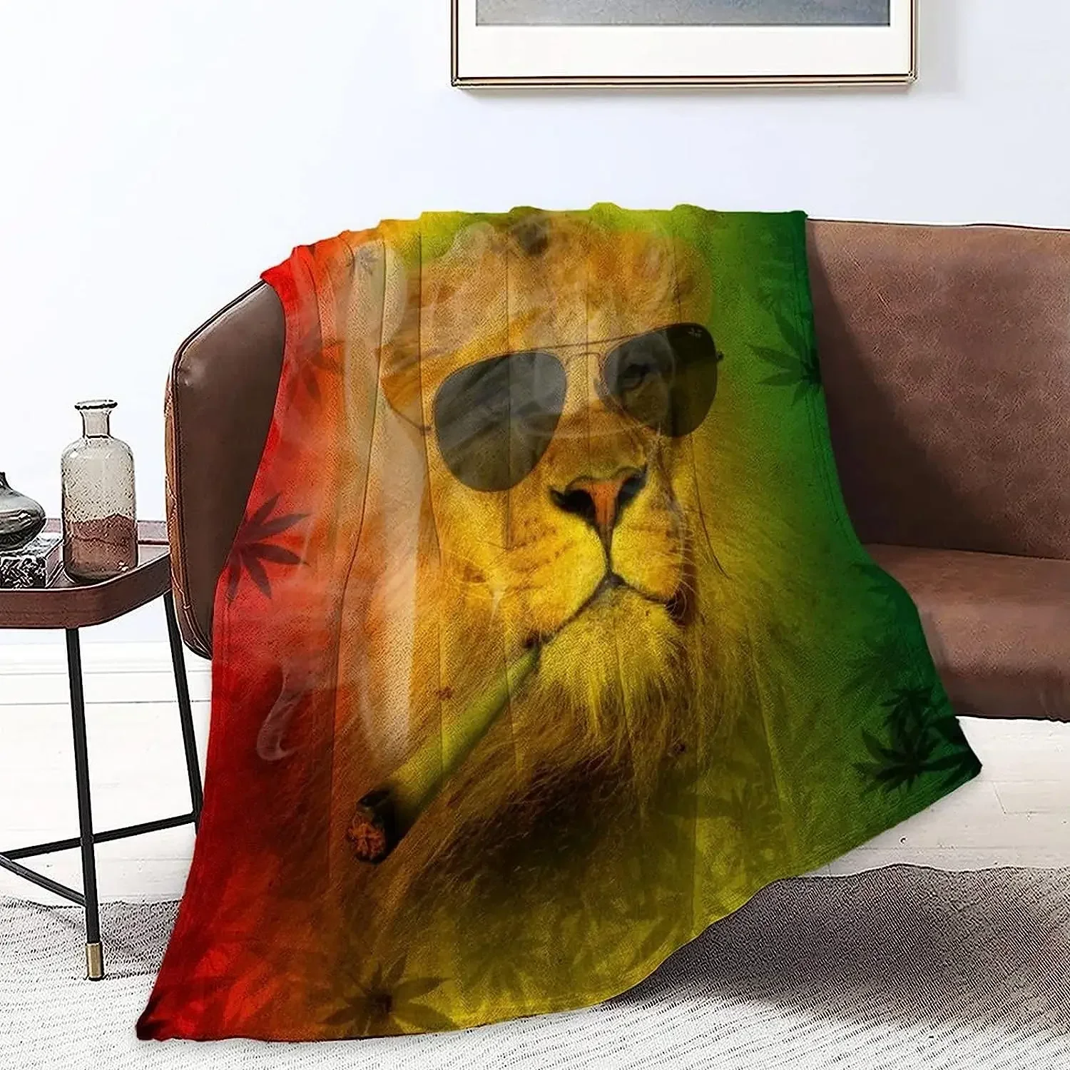 Фото Selimut EL hangat Super lembut, bungkus Sofa elegan untuk Sofa для дивана panjang-Rasta Lion juah dengan №3