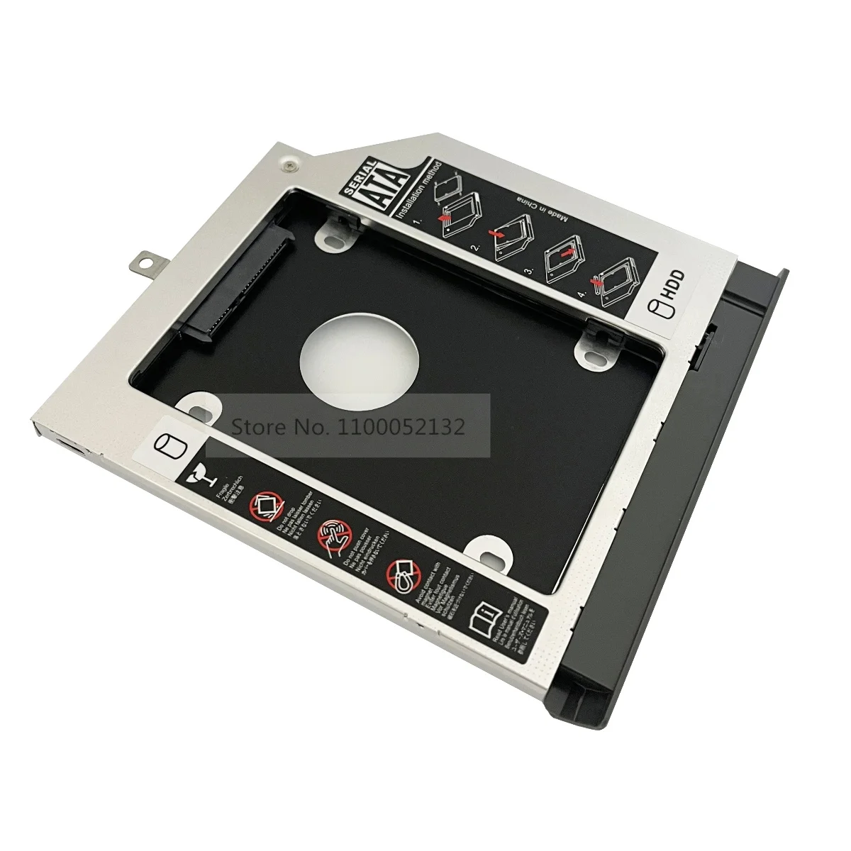 Фото С серой лицевой панелью, 2-й SSD HDD, жесткий диск, оптический отсек, рамка Caddy, кронштейн для Lenovo IdeaPad 320 330 520 Series №2