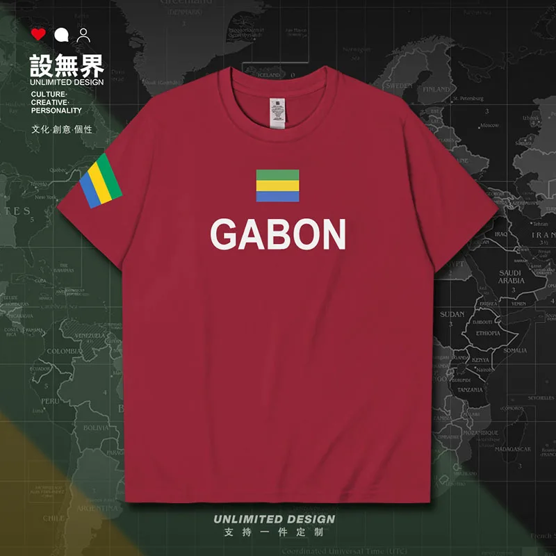Фото Gabonese Republic Gabon Gabonaise GAB GA  mens t shirt shirts white sporting tracksuit tops streetwear sports clothes summer №5