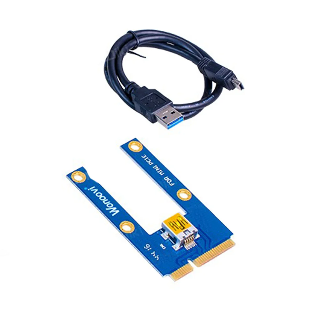Фото USB 3,0 Mini PCI-E к PCIe PCI Express 1X до 16X расширитель Райзер карта адаптер Удлинительный кабель для майнинга биткоинов №5