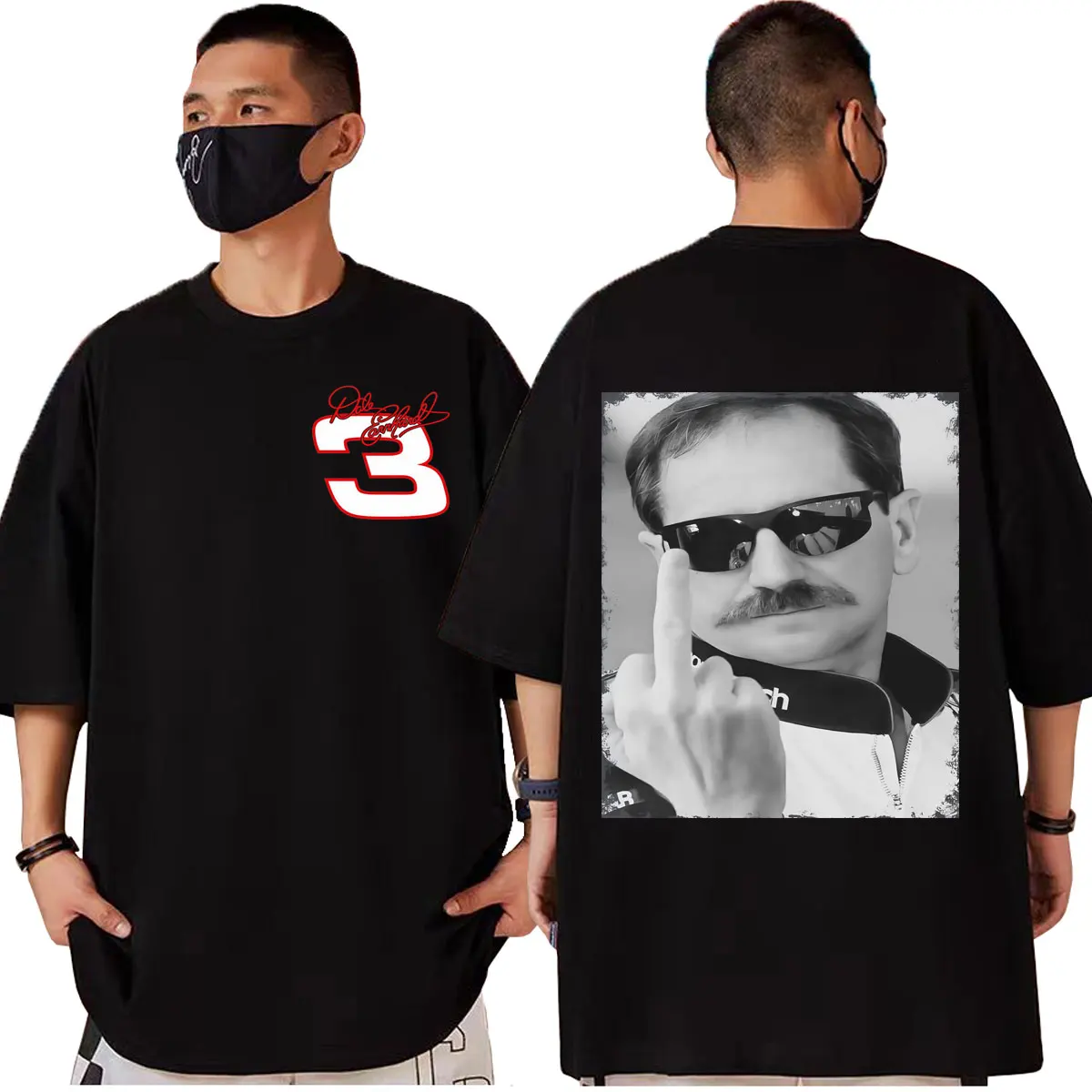 Dale Earnhardt футболки со средним пальцем и графикой, модные винтажные футболки с короткими рукавами для мужчин и женщин, повседневная хлопковая футболка, уличная одежда
