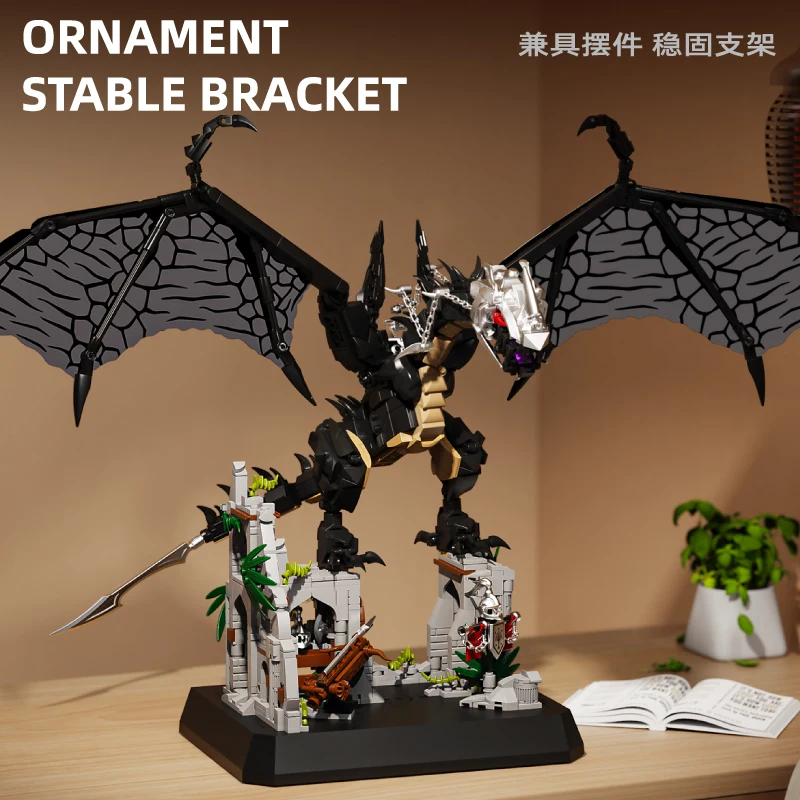 Фото В НАЛИЧИИ MOC творческий Ringwraith Dragon строительные блоки кирпичи сборка моделей игрушки для детей подарочный набор на день рождения №3