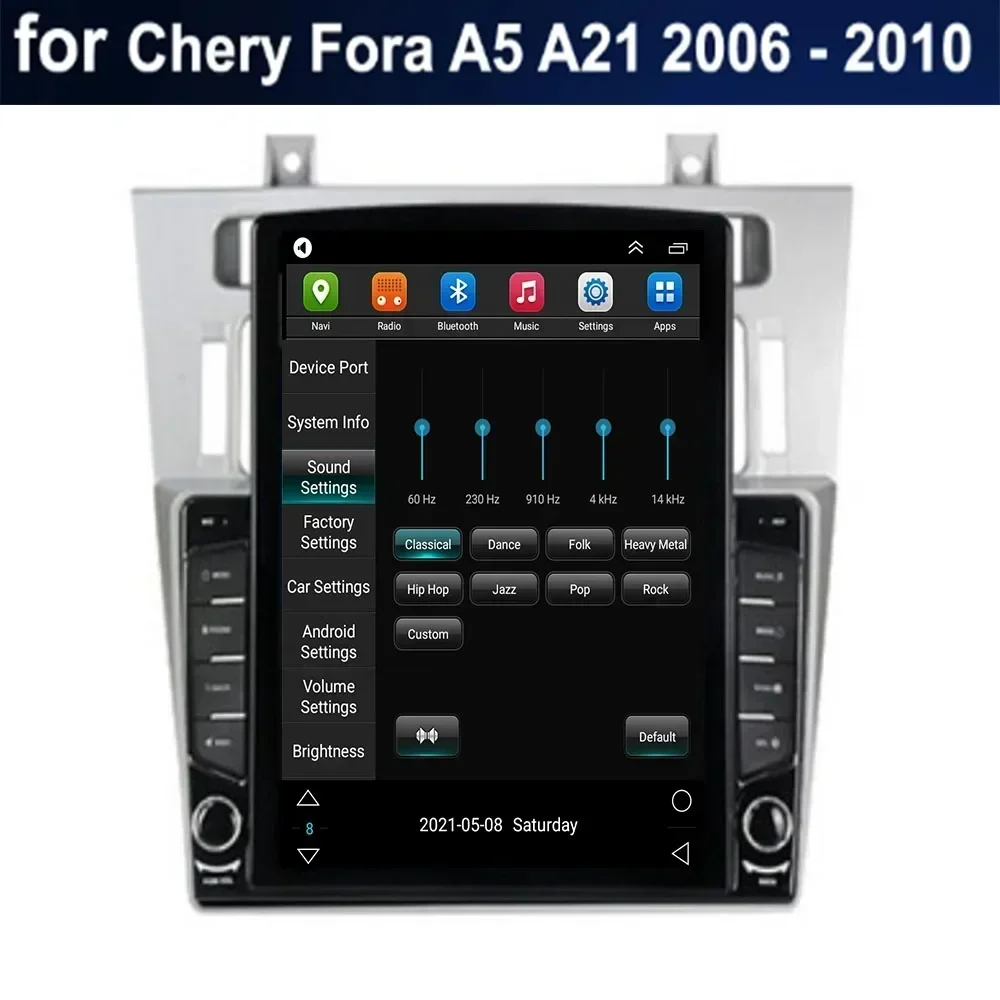Фото 8 + 128G Android 13 Tesla экран автомобильный мультимедийный плеер для Chery Fora A5 A21 Cowin 3 A21 для Vortex Estina радио навигация стерео №4