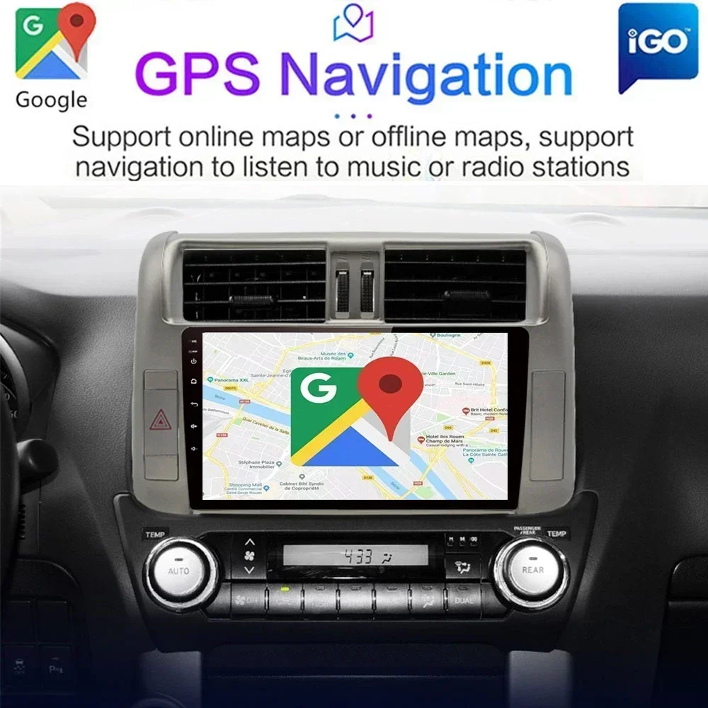 Фото Для Toyota Land Cruiser Prado J 150 2009-2013 Android Авто Авто Радио Carplay Мультимедийная GPS-навигация Авто Аудио 2din Головное устройство №3