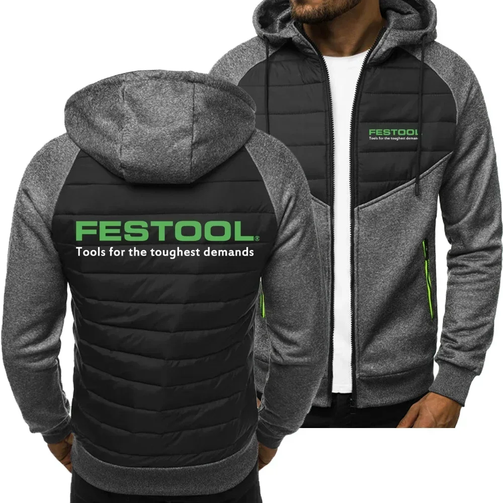 Новая весенне-осенняя толстовка с капюшоном Festool Tools, мужская модная спортивная повседневная толстовка, кардиган, куртка на молнии с длинными рукавами