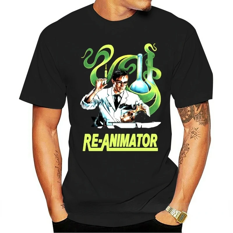 Футболка Reanimator Classic в стиле 80-х годов, Мужская модная уличная рубашка в стиле унисекс, винтажные дышащие топы с графическим принтом, летняя о...