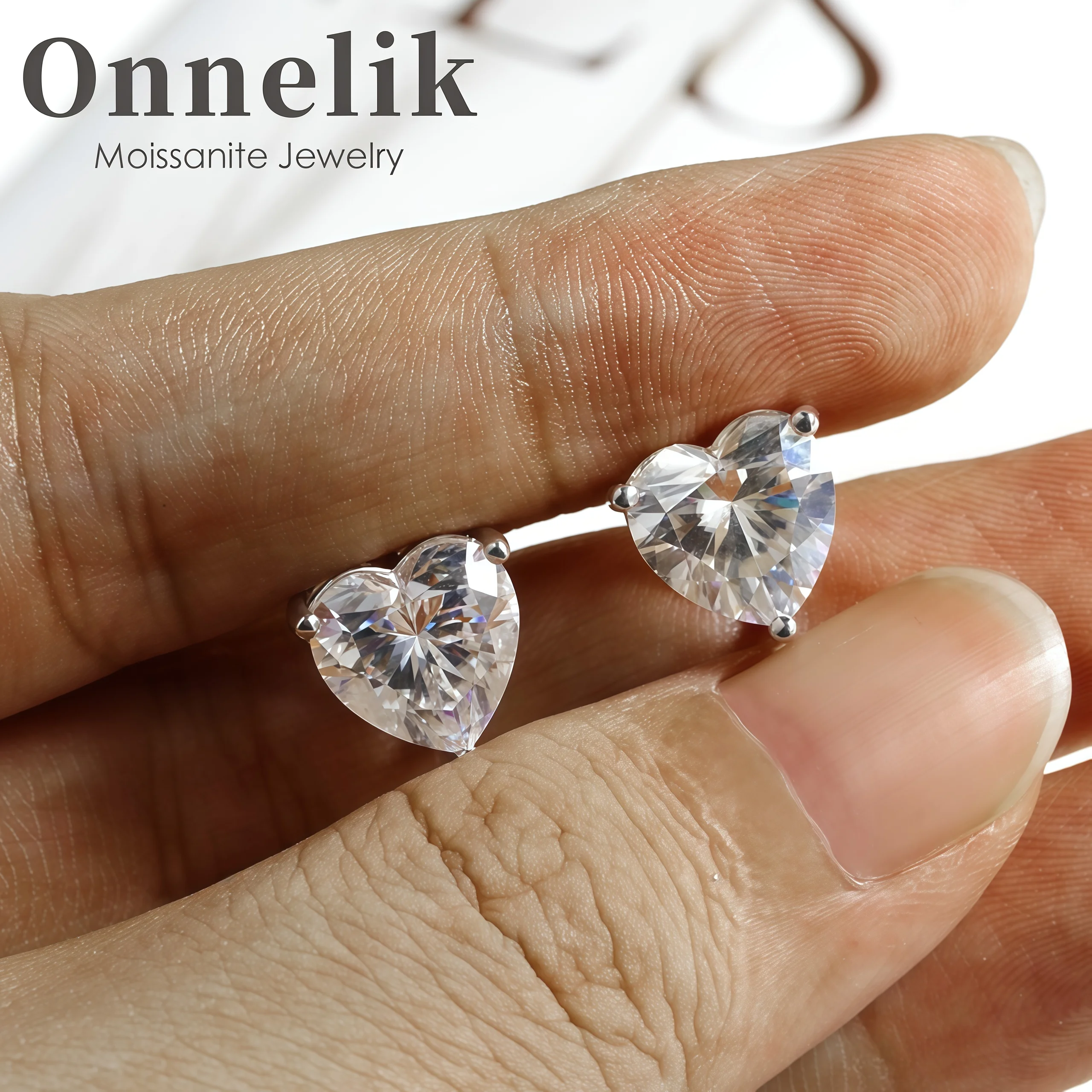 Onnelik 1CT Серьги-капли из настоящего муассанита в форме сердца S925 Серьги из чистого серебра с выращенным в лаборатории изумрудом Колумбии для женщин Изящные ювелирные изделия