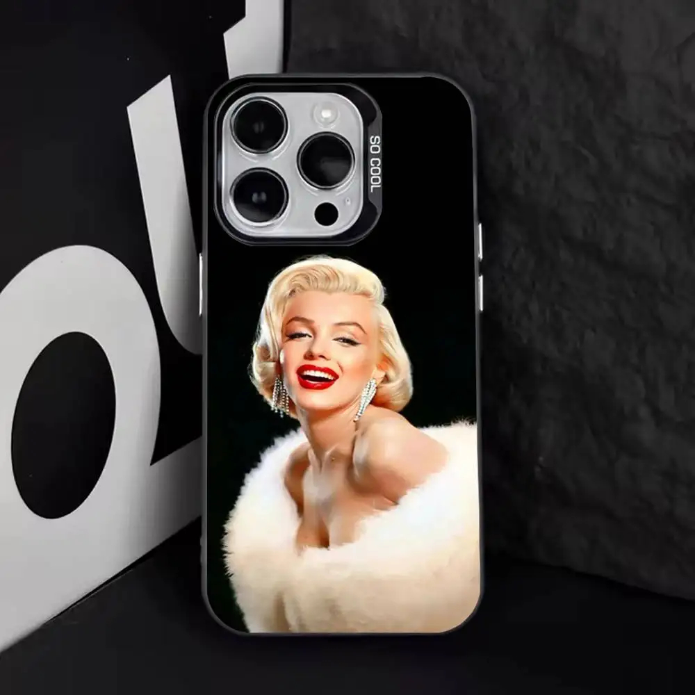 Фото Чехол для телефона 80-х годов M-Marilyn M-Monroe для iPhone 16,15,14,13,12,11,8,7,Pro,Max,Plus,Mini,XS,SE Anti Fall Black Matte Hard №4