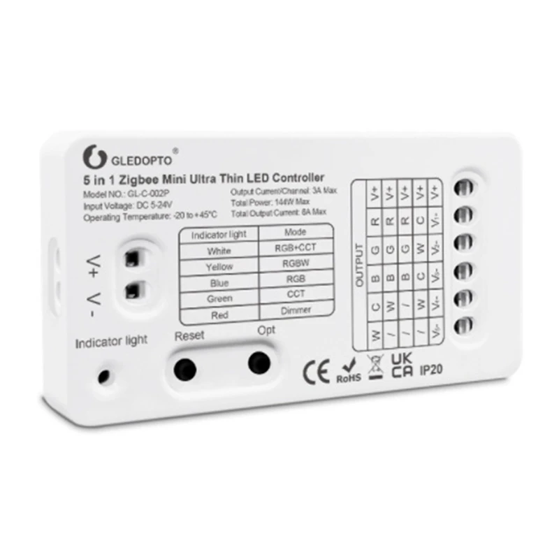 2X GLEDOPTO Zigbee 3,0 DC5-24V Mini 5 в 1 RGBCCT/RGBW/RGB/CCT/остат