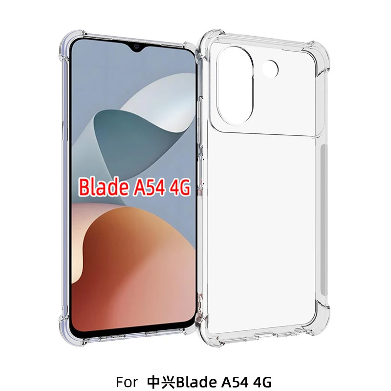 Противоударная воздушная подушка для ZTE Blade A54 4G, прозрачная подушка безопасности, силиконовая задняя крышка из ТПУ, мягкая задняя крышка для ZTE Blade A54 4G, чехлы для телефонов