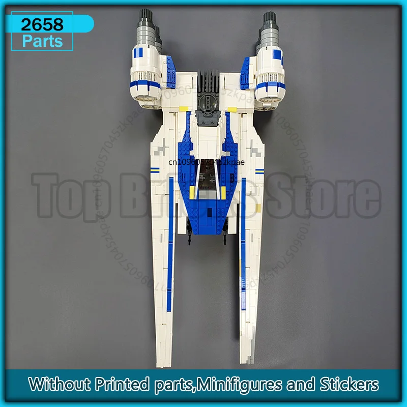 Фото Знаменитый космический фильм MOC, строительные блоки UCS U-крыло, модульная модель морского истребителя, кирпичи, сделай сам, сборка, креативные идеи, игрушка, подарок на день рождения №3