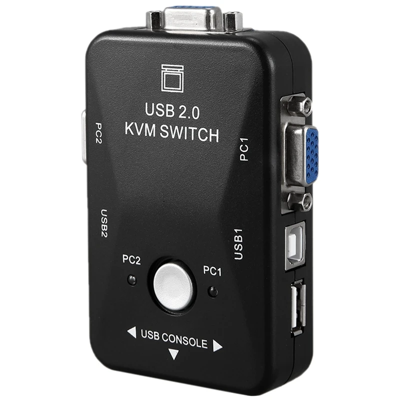 Квм-переключатель Usb 2,0, 2-портовый Usb-переключатель, x, Vga, разветвитель для компьютера, мониторная клавиатура