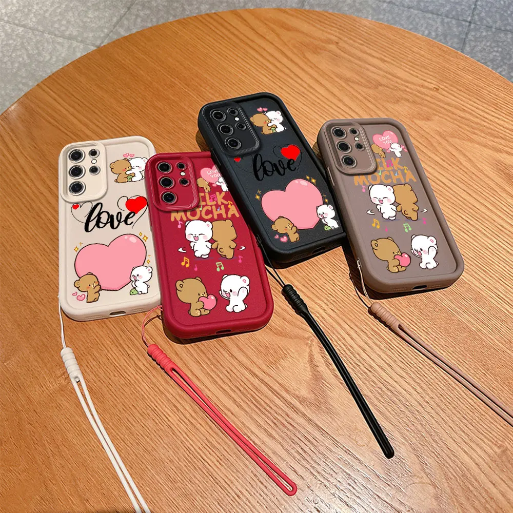 Фото Милый мультяшный чехол с пандой для телефона Dudu Bubu для Huawei P20 P30 P40 P50 Mate 20 30 40 Pro Nova 7 9 10 SE, мягкий чехол с ремешком на руку №5