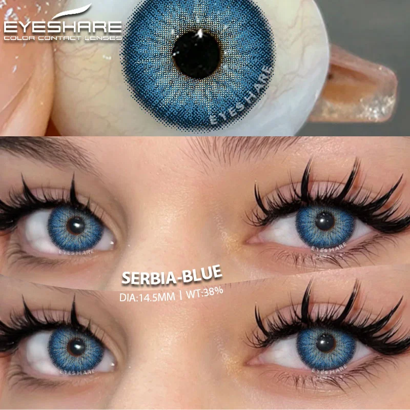 Фото Цветные линзы EYESHARE для глаз 1 пара/2 шт. цветные контактные линзы зеленые линзы синие контакты для глаз Косметические серые линзы для учеников на год №2