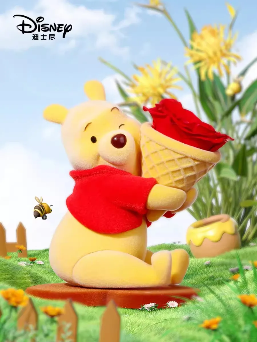 Фото Disney глухая коробка Kawaii вечный цветок таинственный сюрприз фигурка Стич пух Микки Минни Маус модель Детский День святого Валентина №3