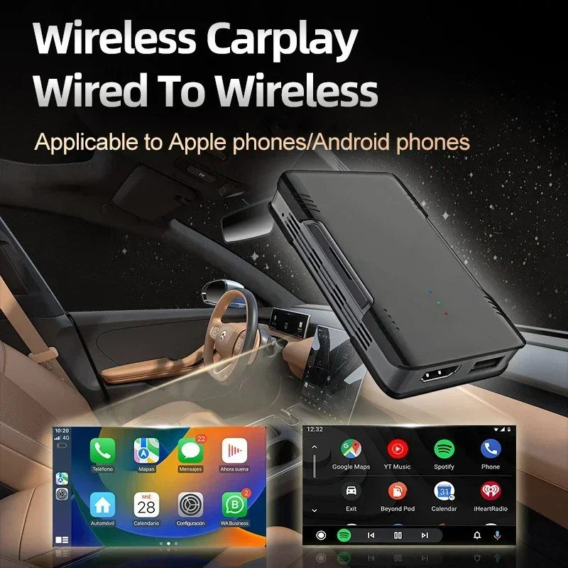 Фото Для обновления MG RX5, беспроводная видеоприставка Carplay, Android, автомобильная навигация, карта, поддержка YouTube Netflix, быстрое подключение, совместимость с WIFI BT №4