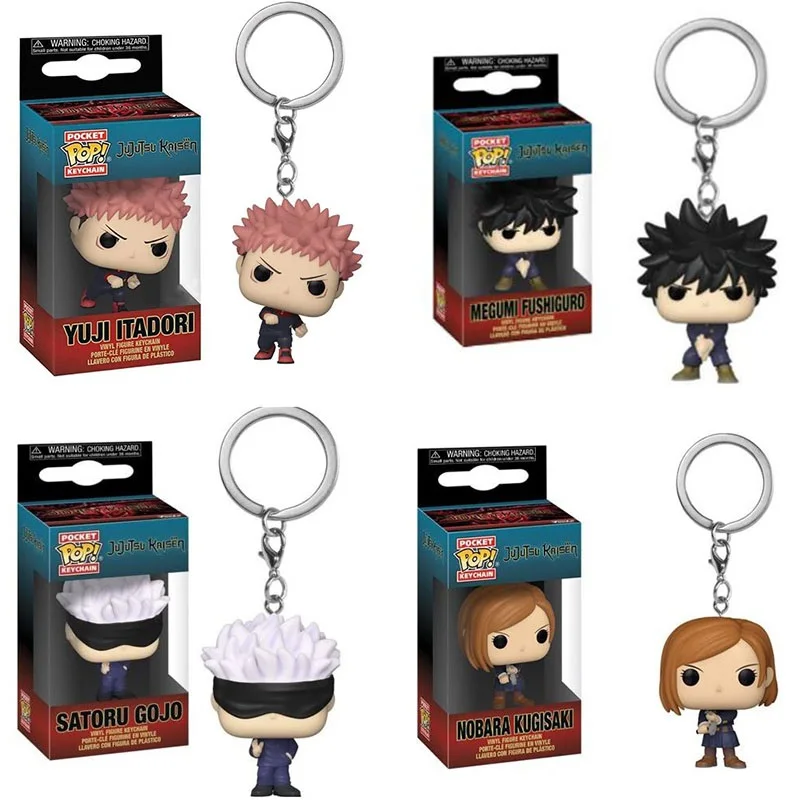 Виниловые куклы Funko POP с подвесками, карманный брелок для ключей юютсу, кайсен, Сатору, годзо, нобара, кугисаки, юцзи итадори, игрушки-модели, подарки для детей