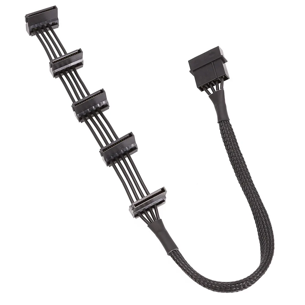 Фото 1toServer ATX 4-контактный IDE Molex на 5 портов SATA серия ATA кабель питания 18AWG 40 см 15,7 дюйма для 5-слойного жесткого диска Cady №3