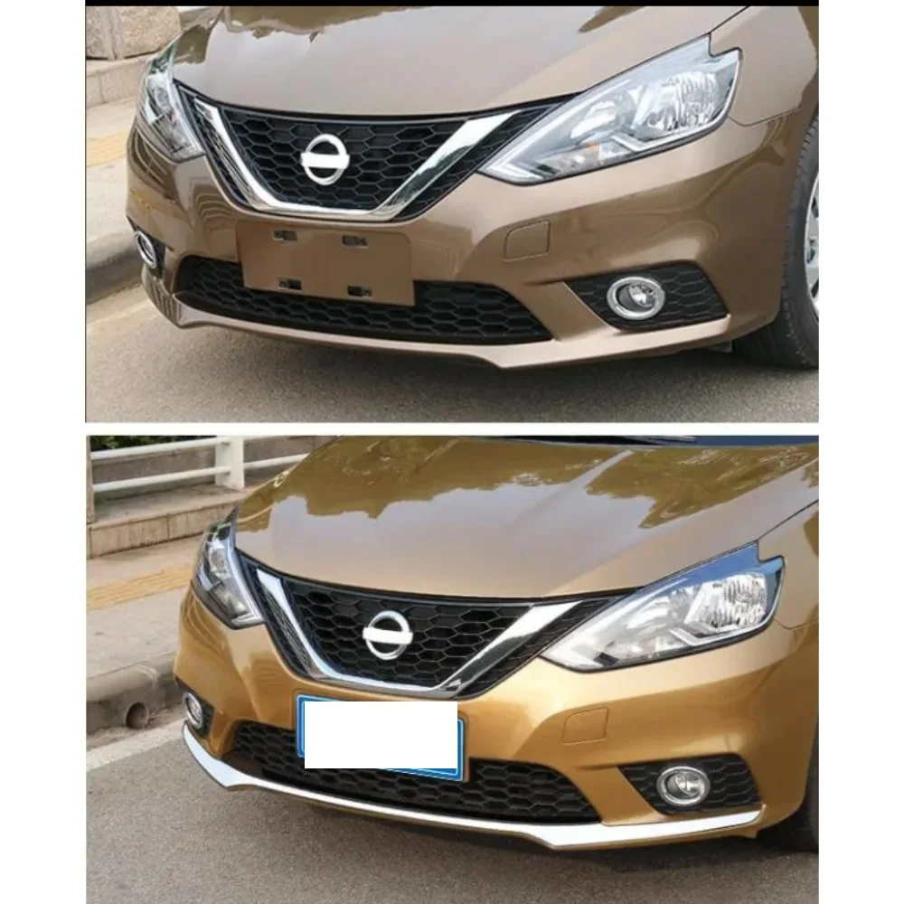 Декоративная полоса переднего бампера для Nissan Sylphy 2016 2017 2018р.