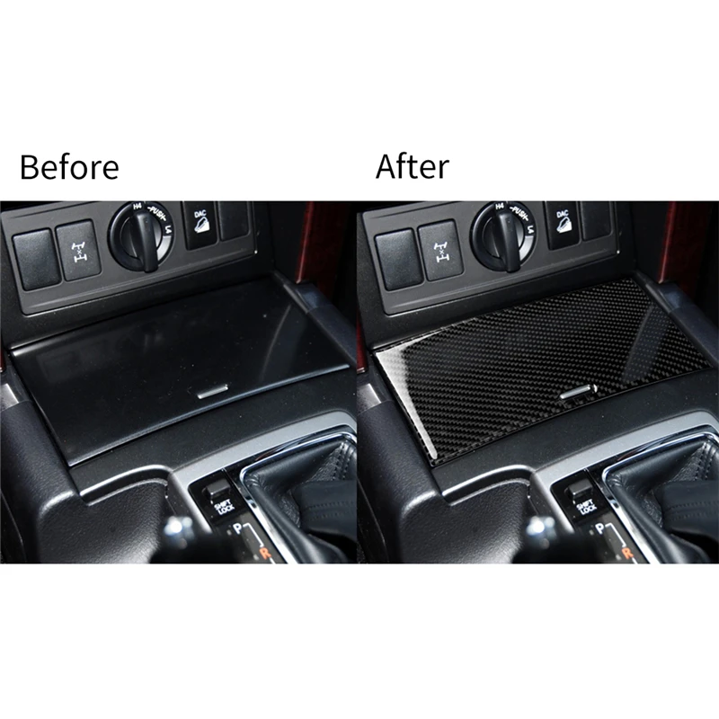 Фото Черные наклейки из углеродного волокна для Toyota Land Cruiser Prado 2010-2018, декоративные аксессуары, молдинги для салона автомобиля, накладка №3
