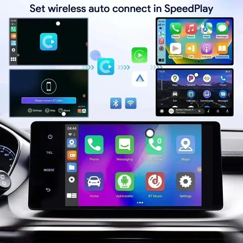 Новый мини-Carplay Ai Box Android 12.0 Smart Multimedia Box Беспроводной адаптер Android Auto и Apple CarPlay Встроенный Netflix YouTube (art.: 3920cafa5ab8e) - 3920cafa5ab8e