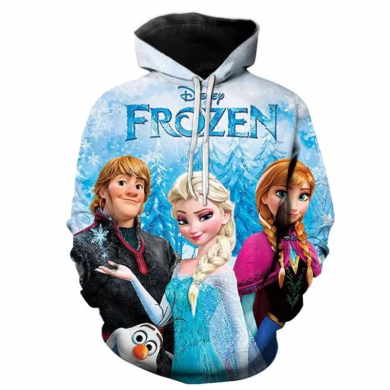Hoodies de Hip Hop Frozen Disney, homens e mulheres, moletons casuais, mangas compridas, tops de outono, casacos, streetwear, El