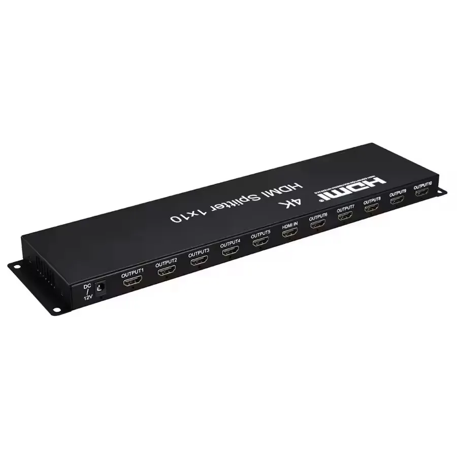 Разветвитель HDMI 4K, 30 Гц, 1 в 10, видеораспределитель HDMI, многоэкранный разветвитель видео 1x10, усилитель для портативного ПК к ТВ-монитора (art.: 3920cda75a424) - 3920cda75a424