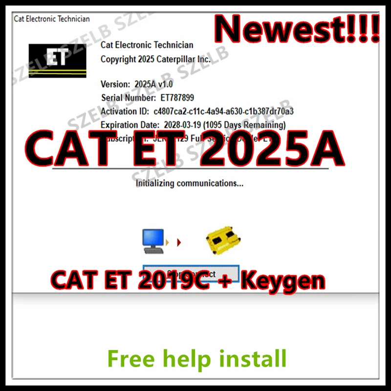 Новейшая диагностическая программа Red Cat ET 2025A 2025A для электронного техника Red Caterpillar 2019C Cat ET, разблокировка keygen help instal
