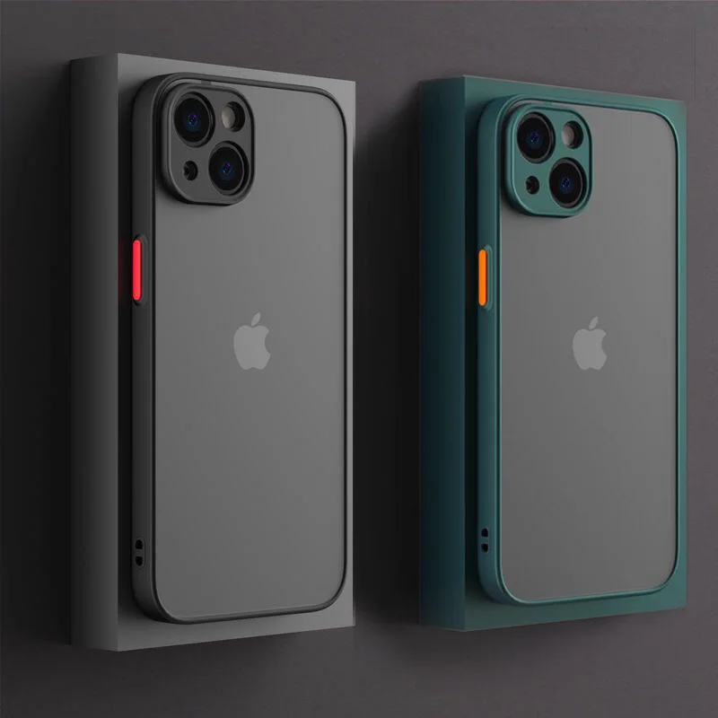 Бронированный матовый чехол для iPhone 15 14 13 12 11 Pro Max 14 15 Pro Max, противоударный бампер, жесткий пластиковый защитный чехол для камеры 14 15 Pro