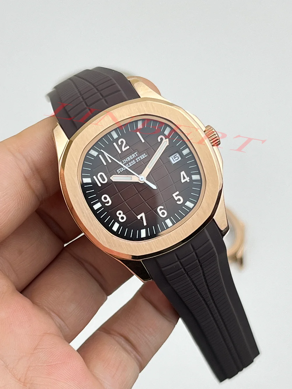 Часы наручные LINBERT Patek Мужские механические, водонепроницаемые светящиеся цифровые спортивные, из нержавеющей стали, автоматические, цвета ...
