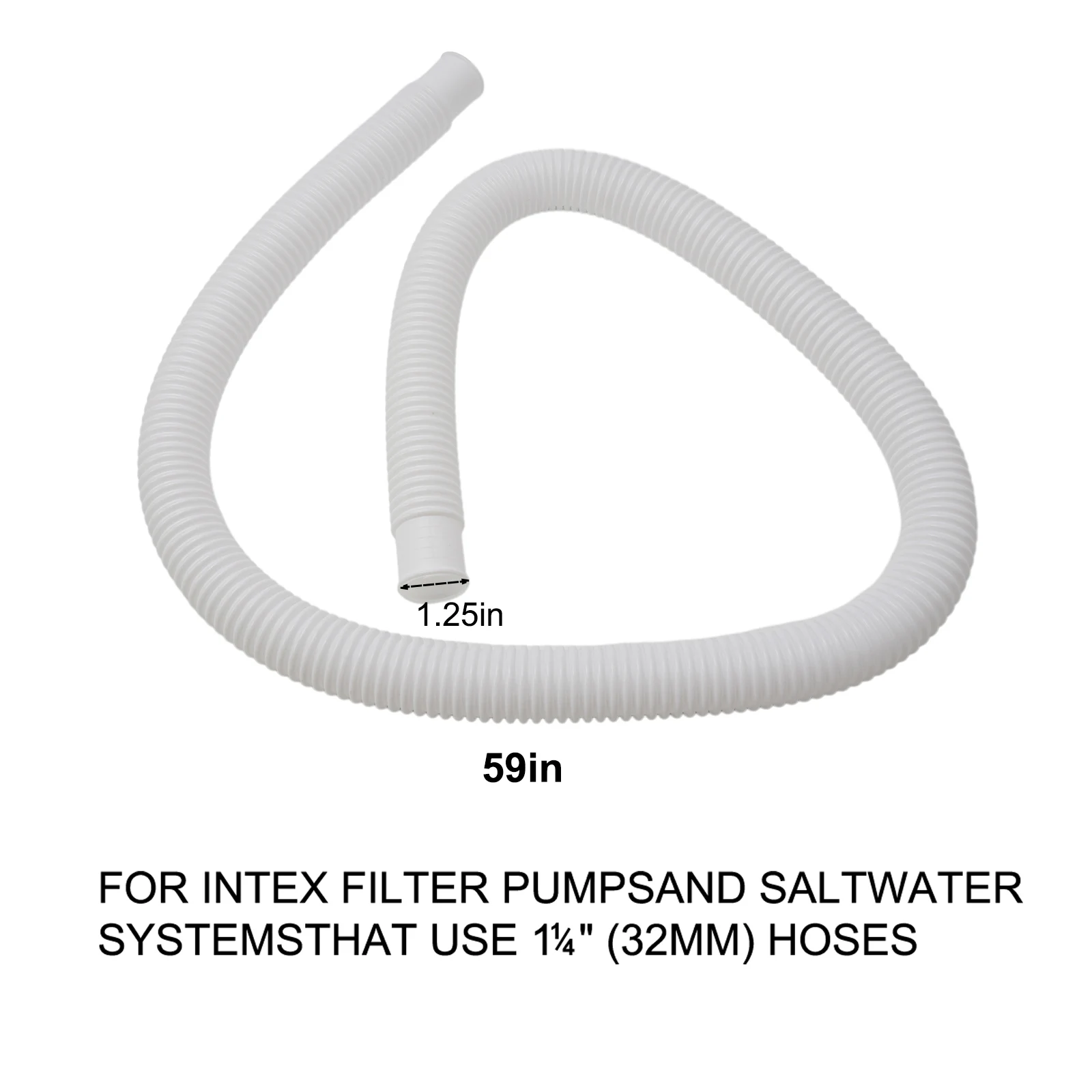 Для Intex диаметром 1,25 дюйма, сменный шланг для насоса для бассейна, длина 59 дюймов, для моделей Intex 607 и 637