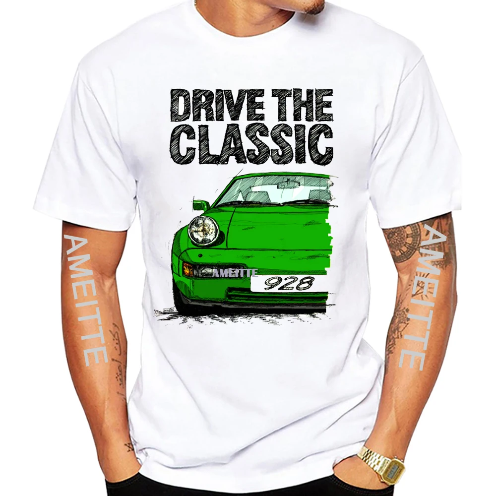 Фото Новая мужская футболка с коротким рукавом Drive The Classic RWB 928 Late Model Vintage T-Shirt Boy Cool Driver White Tees Mans Car Sport Race T Shirt №4